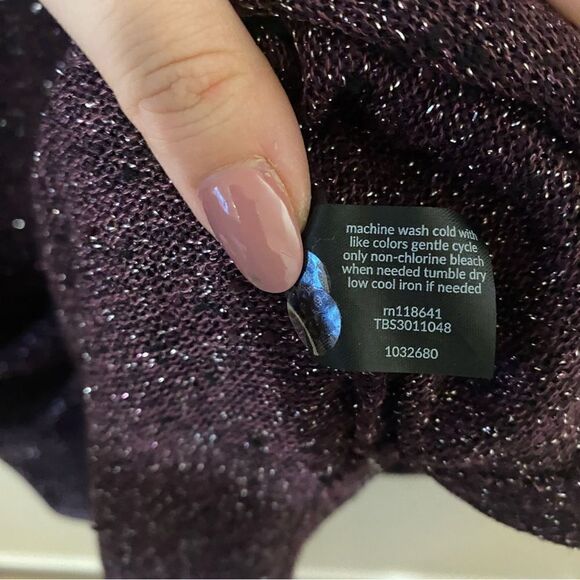 Lane Bryant Purple Shimmer Asymmetric Hem Top - Picture 9 of 10